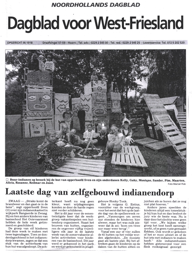 Laatste dag van zelfgebouwd indianendorp